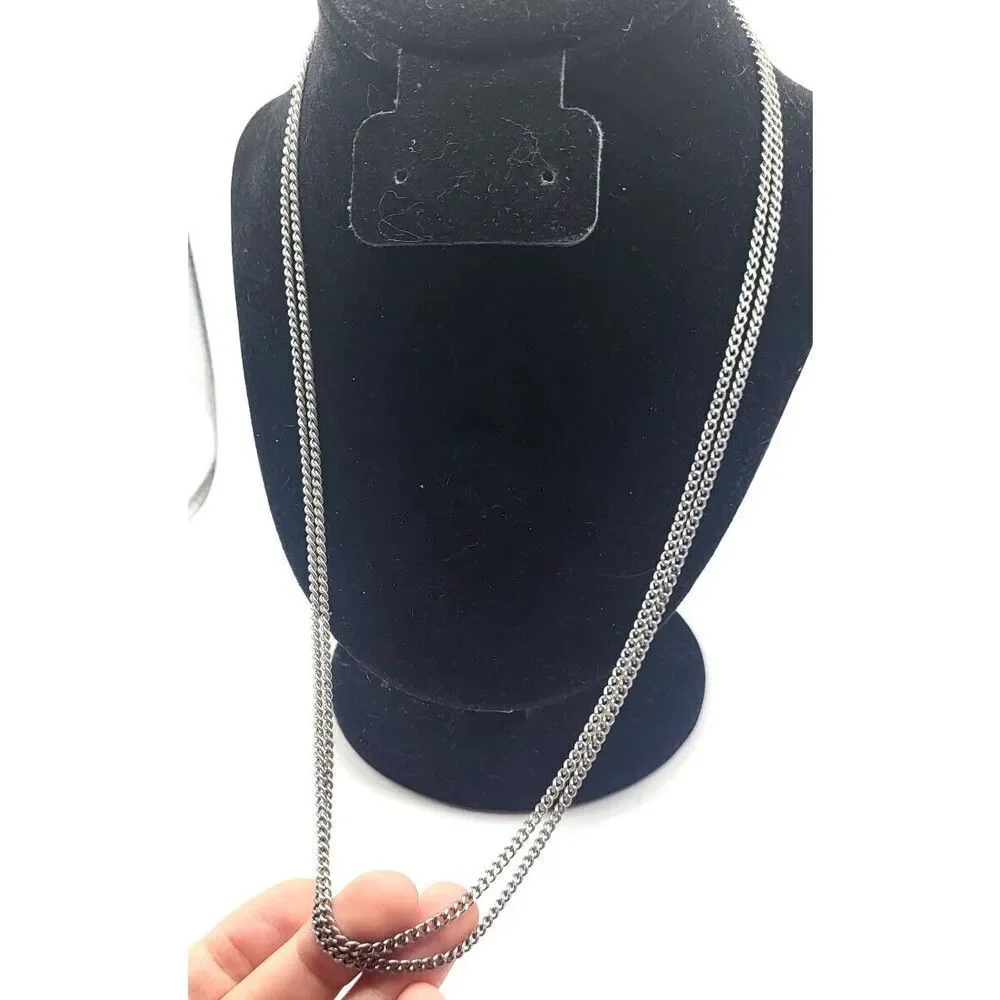 Set of 2 Men's Stainless Steel Chains No Clasps 24in